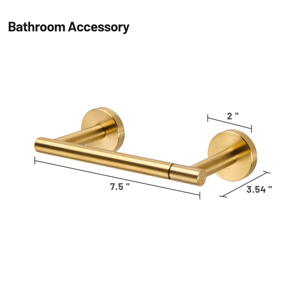 Deluxe Wall Mount Pivot Arm Toilet Paper Holder Bath Hardware Accessory in Gold
