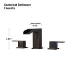 Waterfall 304 stainless steel 8 in. Widespread Double Handle Bathroom Faucet with Drain Kit Included in Oil Rubbed Bronze