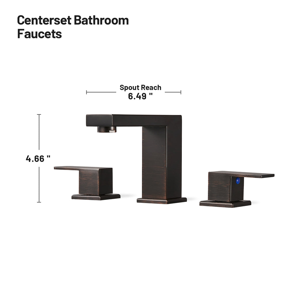 304 stainless steel 8 in. Widespread Double Handle Bathroom Faucet with Drain Kit Included in Oil Rubbed Bronze