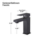 Square Single Handle Single Hole Bathroom Faucet in Matte Black