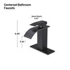 Arc Waterfall Single Handle Single Hole Bathroom Faucet with Drain Kit Included in Black