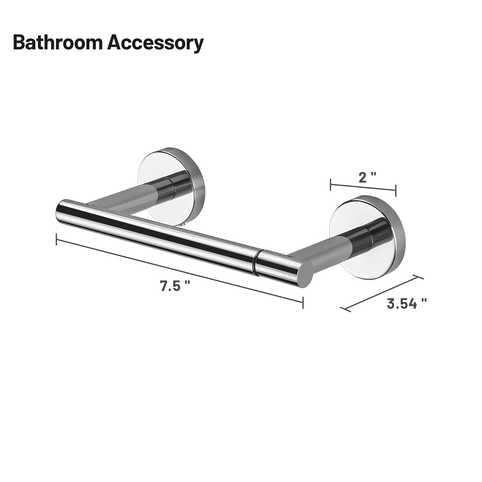 Deluxe Wall Mount Pivot Arm Toilet Paper Holder Bath Hardware Accessory in Chrome