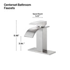 Arc Waterfall Single Handle Single Hole Bathroom Faucet in Brushed Nickel