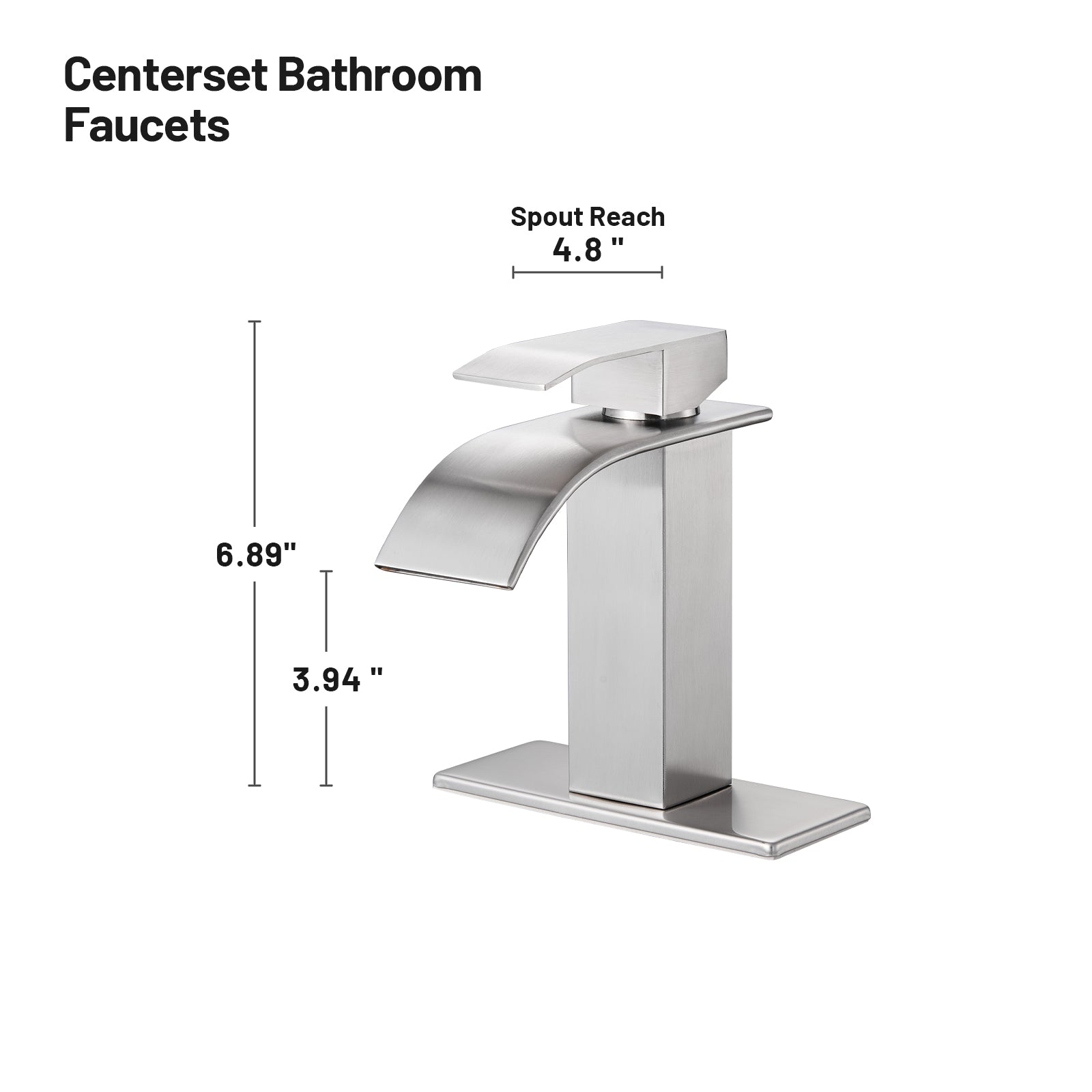 Arc Waterfall Single Handle Single Hole Bathroom Faucet in Brushed Nickel