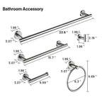 Modern 6-Pieces Bath Hardware Set with Towel Ring Toilet Paper Holder Towel Hook and Towel Bar in Brushed Nickel