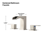 Waterfall 304 stainless steel 8 in. Widespread Double Handle Bathroom Faucet with Drain Kit Included in Brushed Nickel